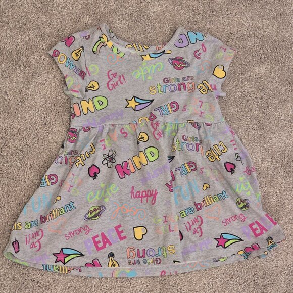 The Children's Place Grey Toddler Rainbow Girl Power Everyday Dress | 18-24mos - Picture 4 of 7